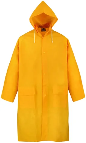 Diamondback PY-800L Raincoat, L, Polyester/PVC, Yellow, Comfortable Corduroy Collar, Double Fly Snap Closure, Knee :EA: QUANTITY: 1