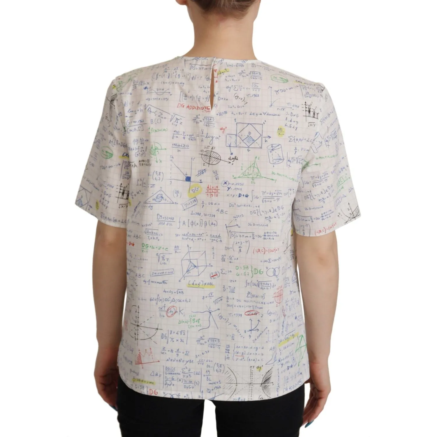 Dolce & Gabbana Algebra Print Round Neck Cotton Tee