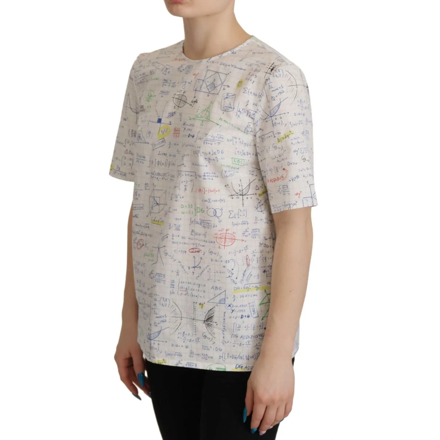 Dolce & Gabbana Algebra Print Round Neck Cotton Tee