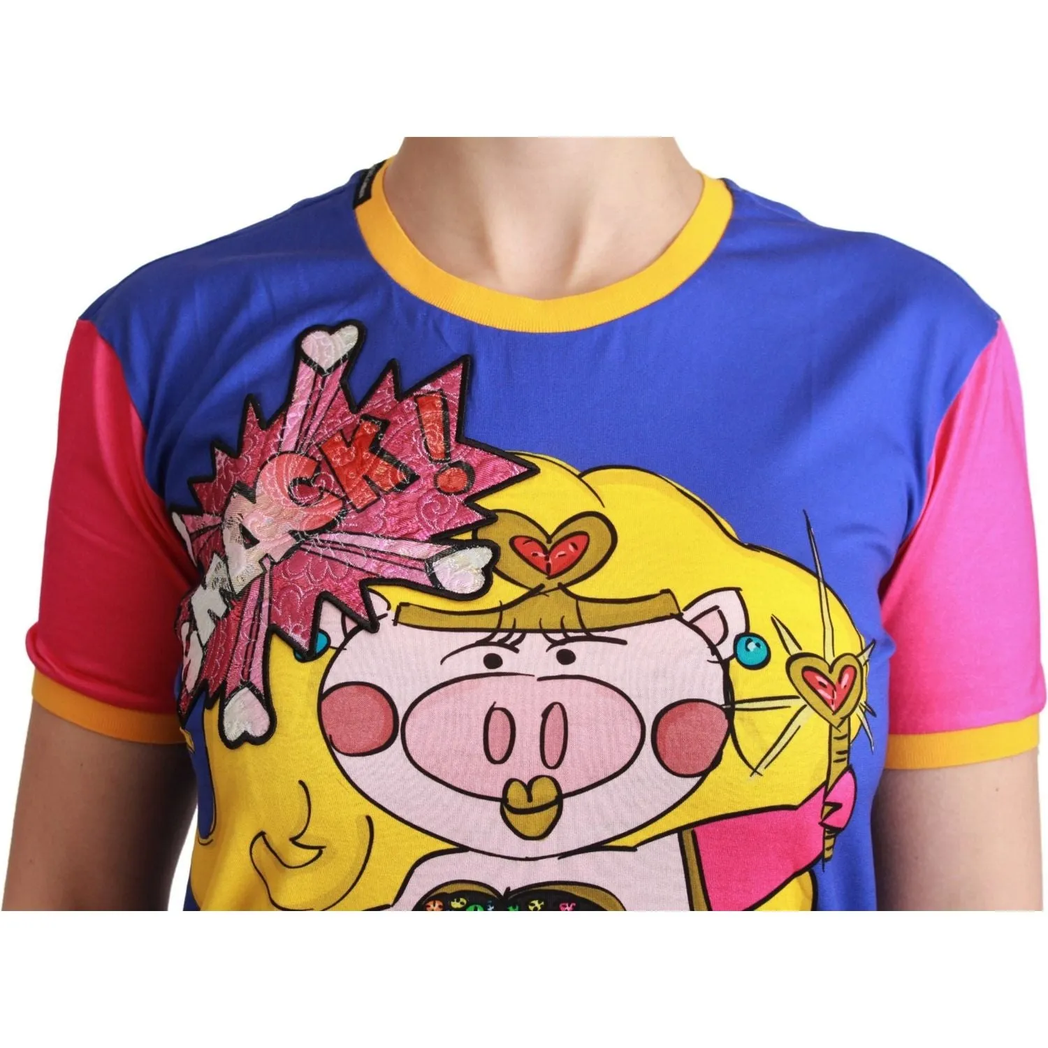 Dolce & Gabbana Chic Crewneck Cotton Tee with Supergirl Motive