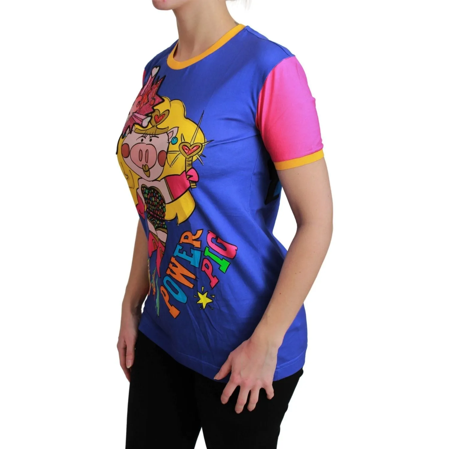 Dolce & Gabbana Chic Crewneck Cotton Tee with Supergirl Motive