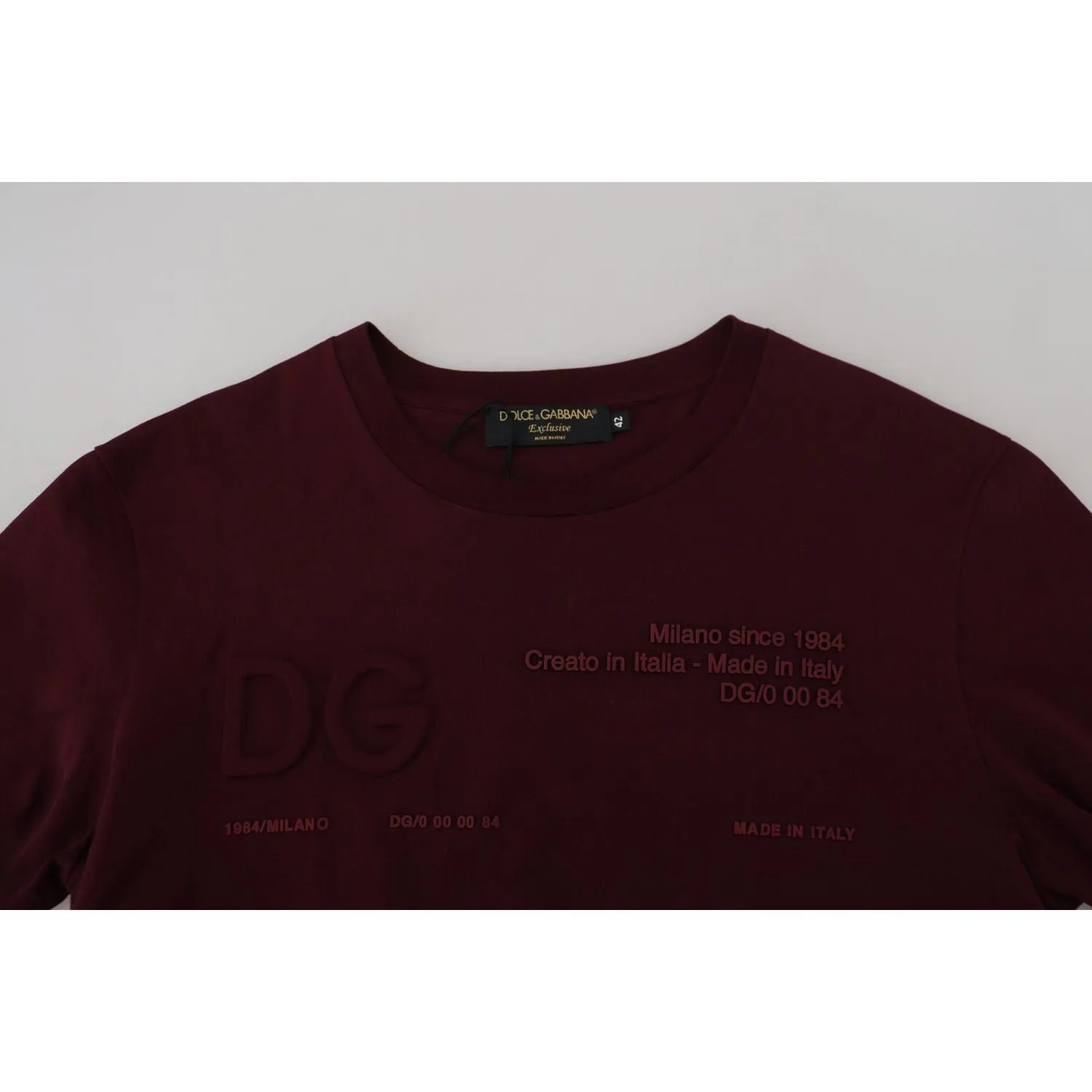 Dolce & Gabbana Elegant Maroon Crew Neck Casual Tee