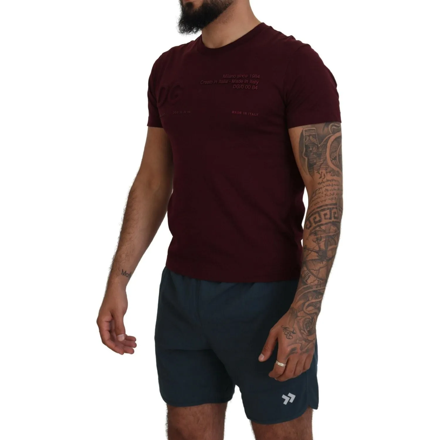 Dolce & Gabbana Elegant Maroon Crew Neck Casual Tee