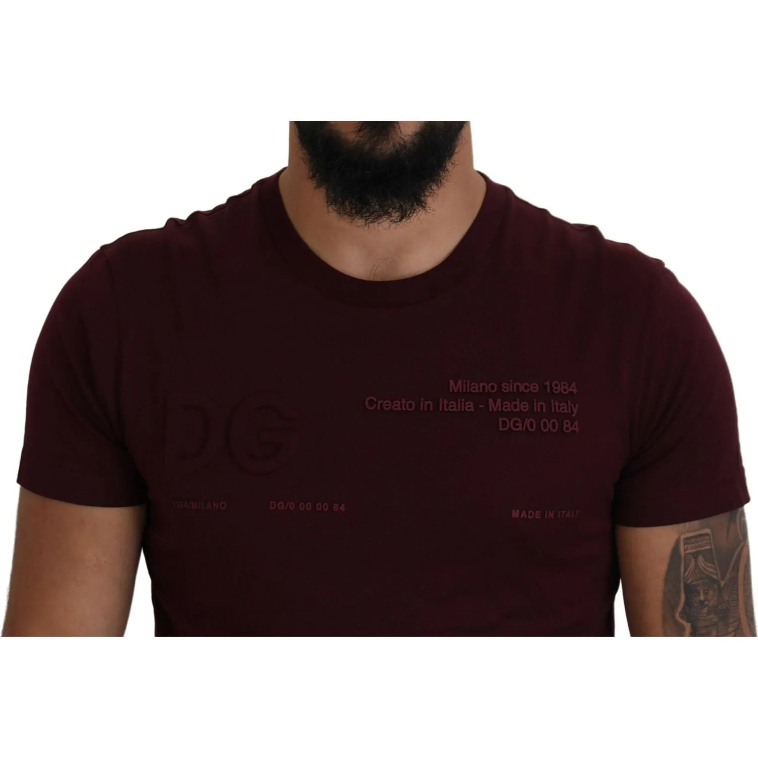 Dolce & Gabbana Elegant Maroon Crew Neck Casual Tee