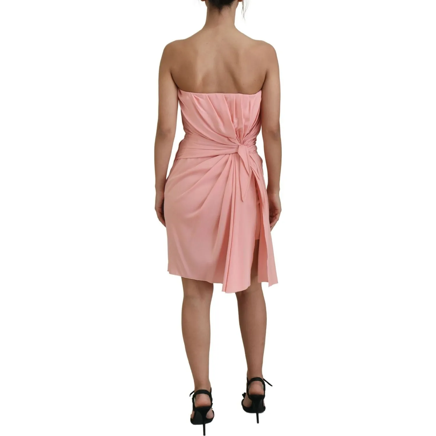 Dolce & Gabbana Elegant Pink Strapless Midi Silhouette