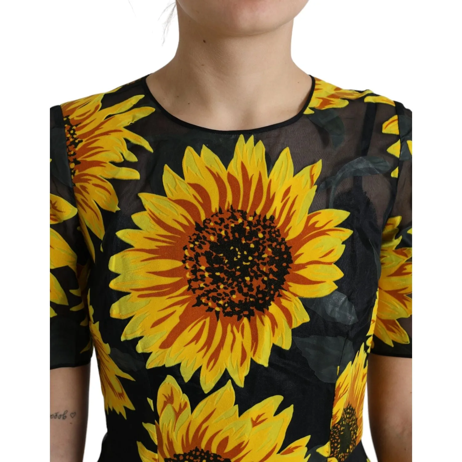 Dolce & Gabbana Summery Sunflower A-Line Midi Dress