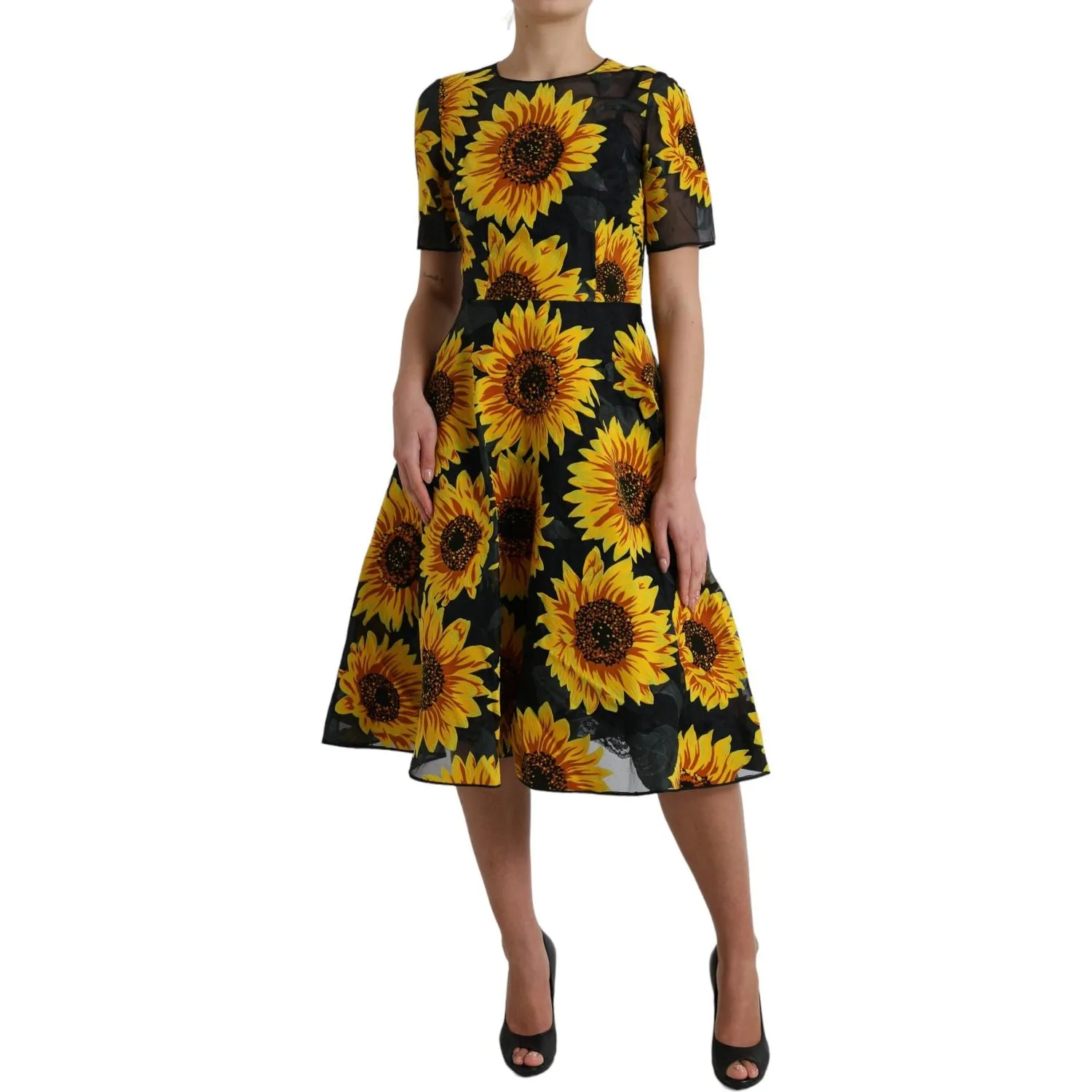 Dolce & Gabbana Summery Sunflower A-Line Midi Dress