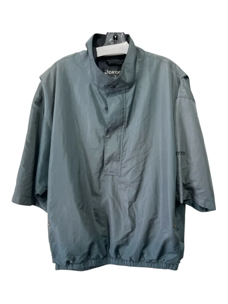 DryJoys by FootJoy Size L Gray Polyester Zip Up Snaps Raincoat Jacket