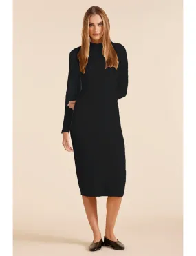 Elena Fitted Midi Dress, Black