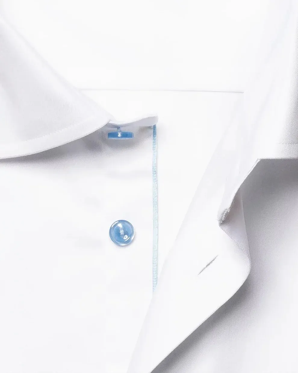 ETON Plain Shirt With Contrast Button Single Cuff Contemporary Fit WHITE