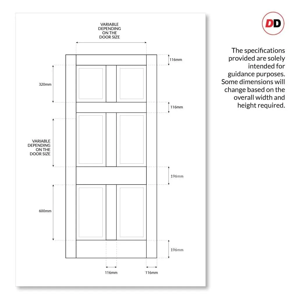 Exterior Colonial Made to Measure Front Door - 57mm Thick - Six Colour Options - Toughened Double Glazing - 4 Pane 2 Panel