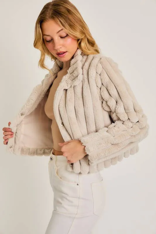 Faux Crop Fur Jacket