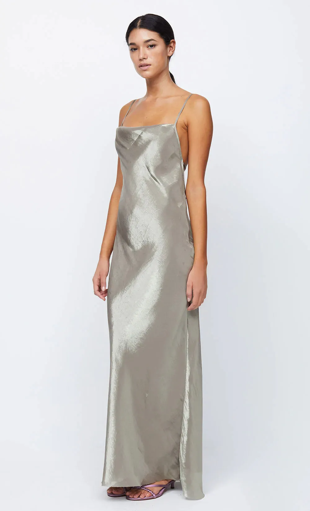 Fleur Maxi Dress - Iridescent Silver