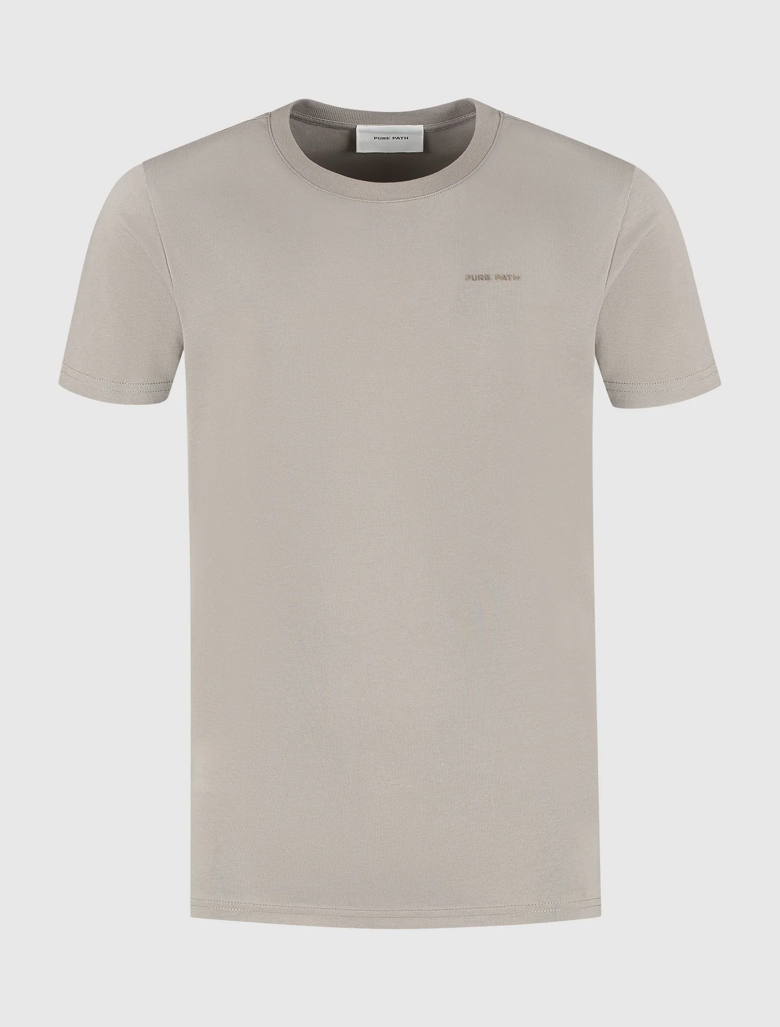 Flock Print Logo T-shirt | Taupe