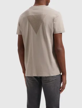 Flock Print Logo T-shirt | Taupe