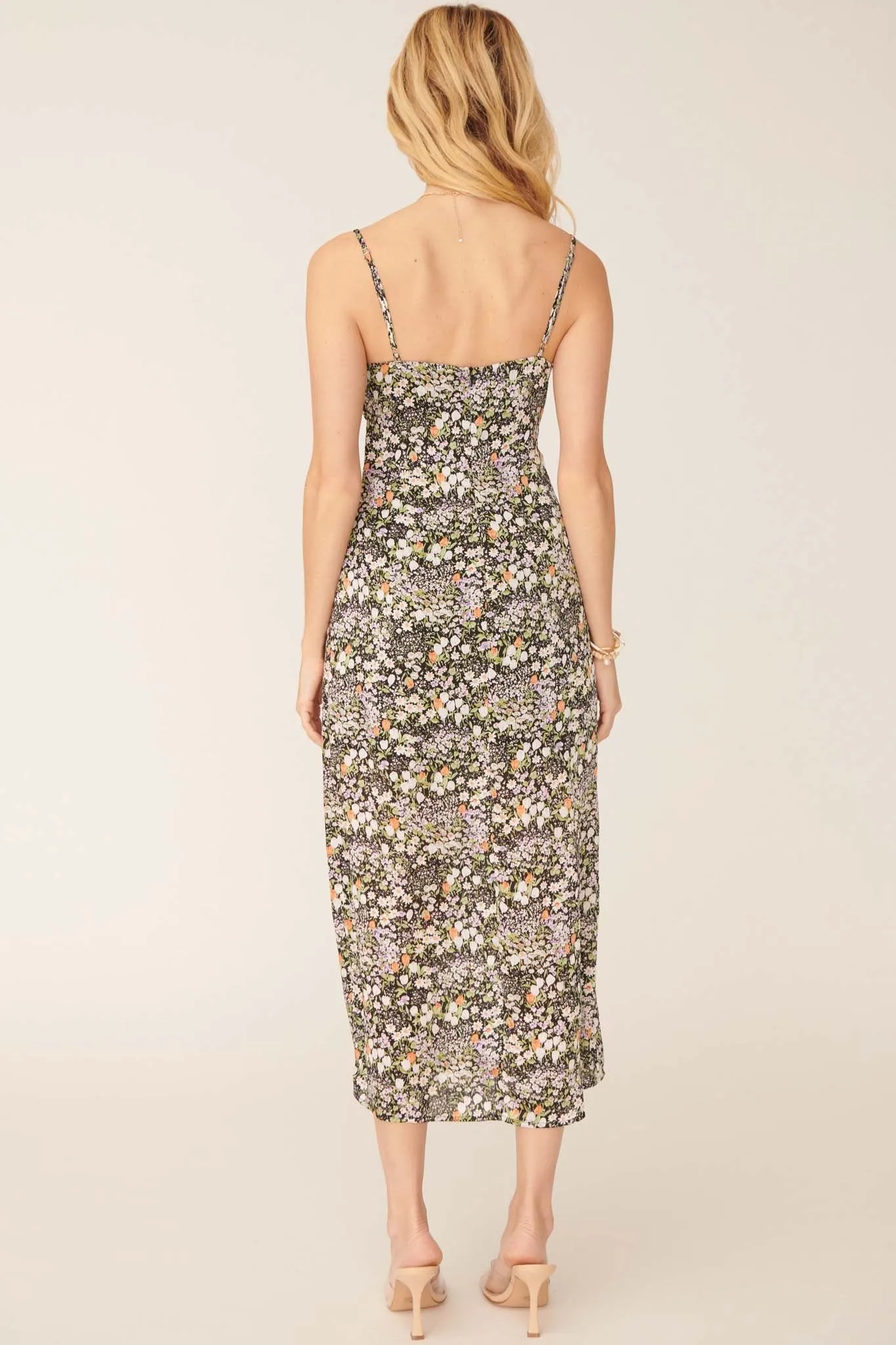 Flowering Hearts Floral Midi Slip Dress