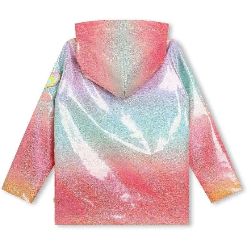 Girls Rainbow Glitter Rain Coat