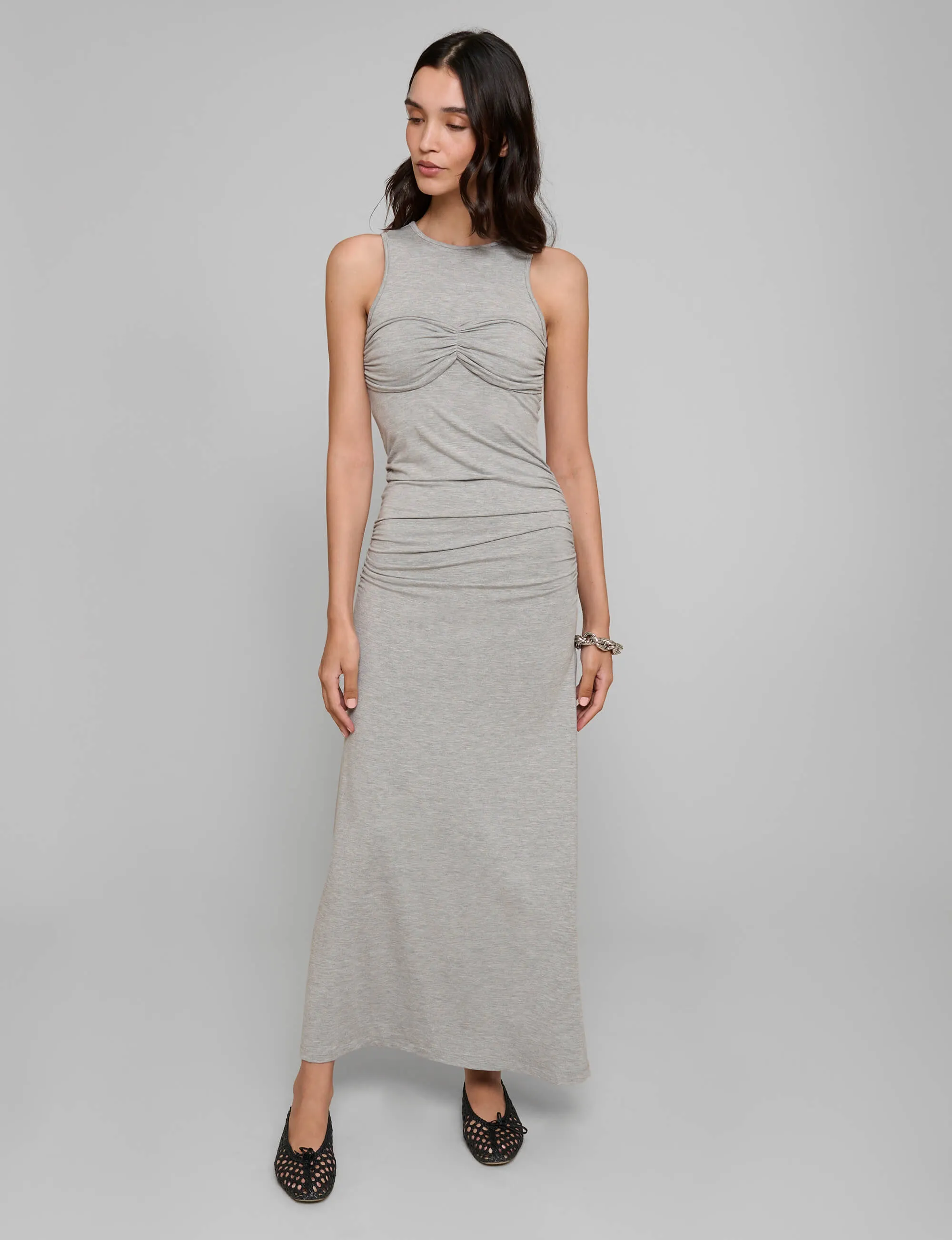 Grey Bustier Maxi Dress