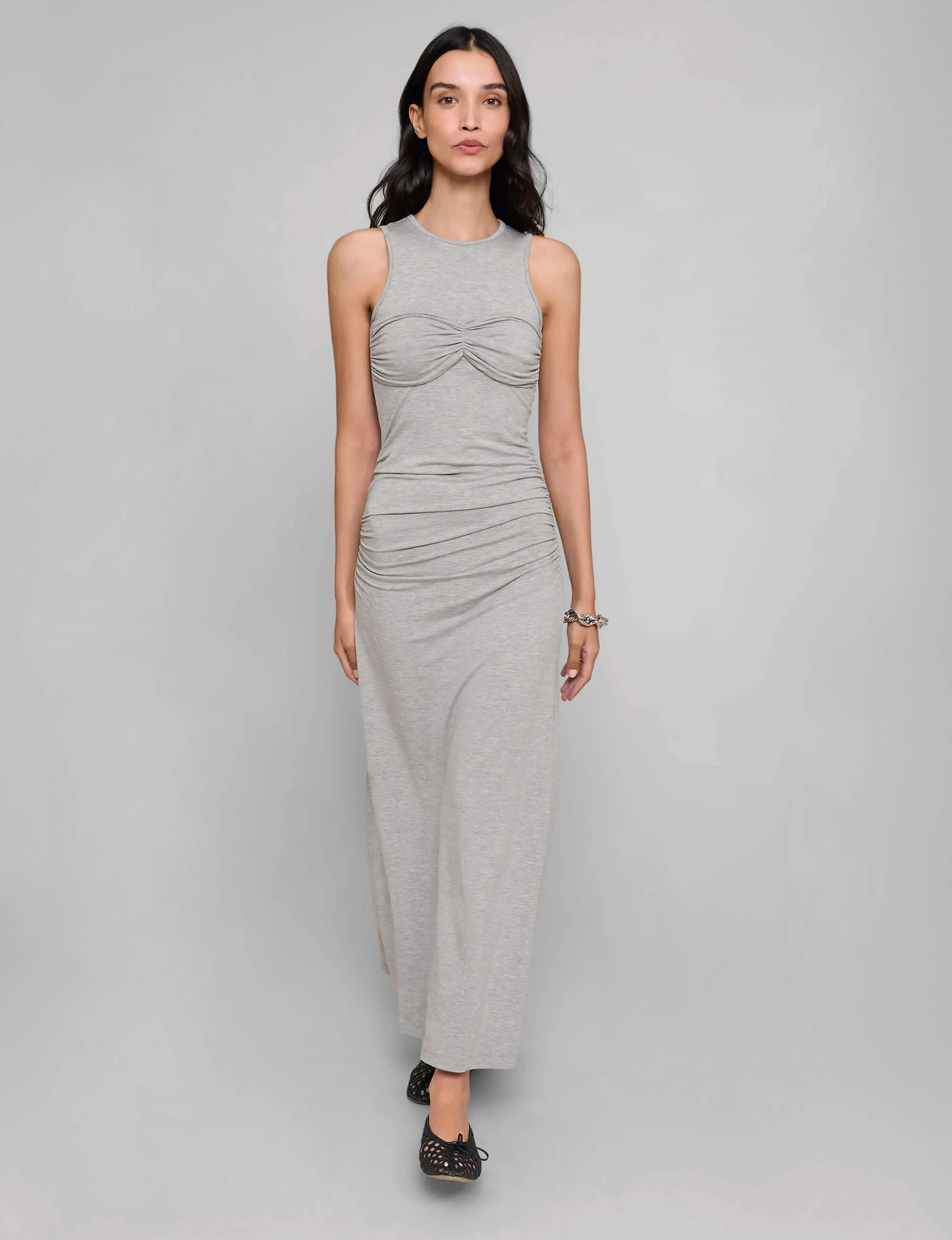 Grey Bustier Maxi Dress