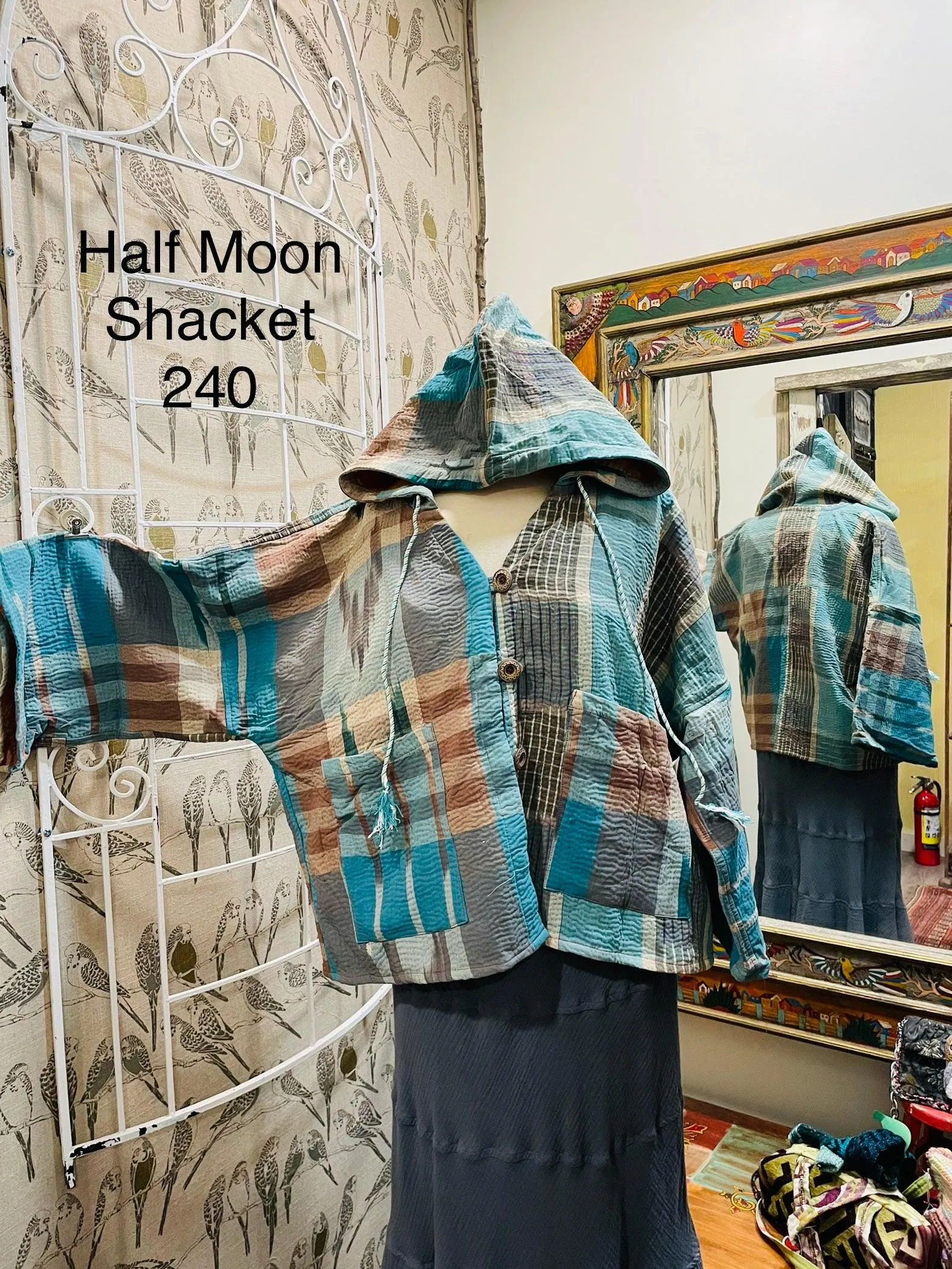 Half Moon Cropped Hooded Jacket by Kantha Bae