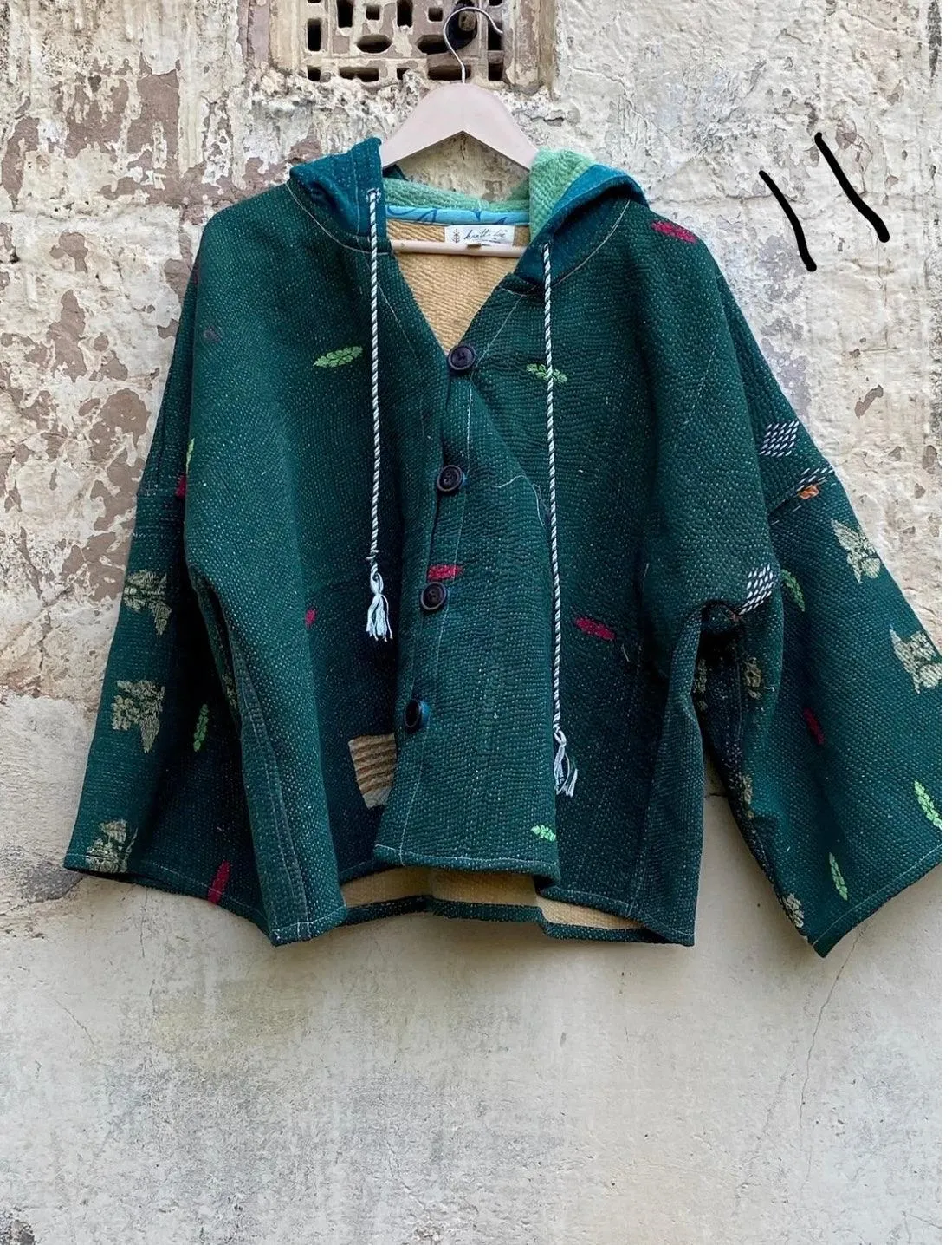 Half Moon Cropped Hooded Jacket by Kantha Bae