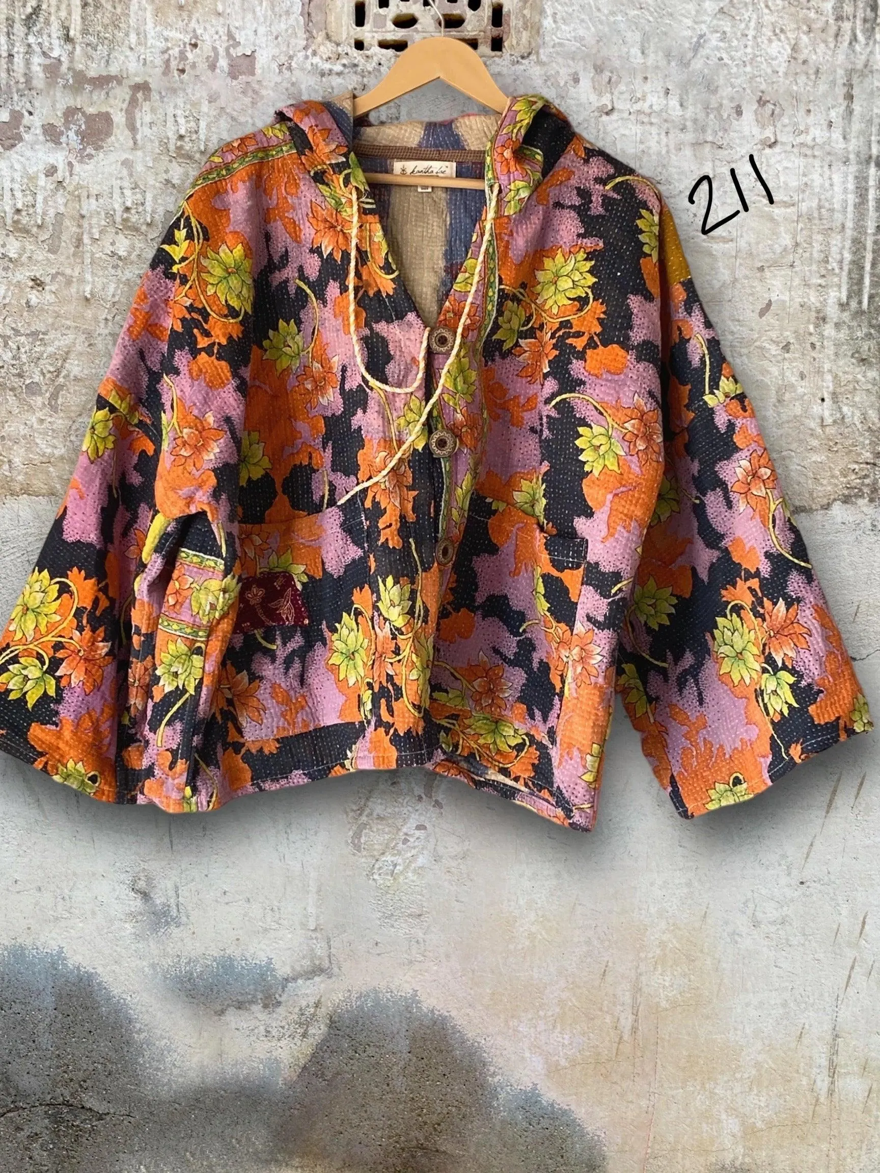 Half Moon Cropped Hooded Jacket by Kantha Bae