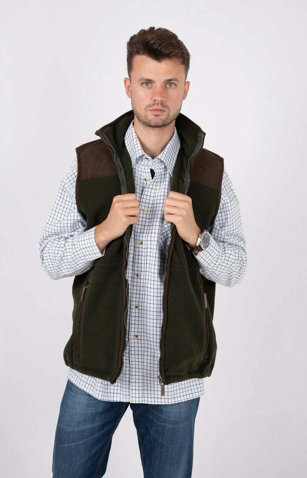 Hazy Blue Denton I Mens Fleece Gilet