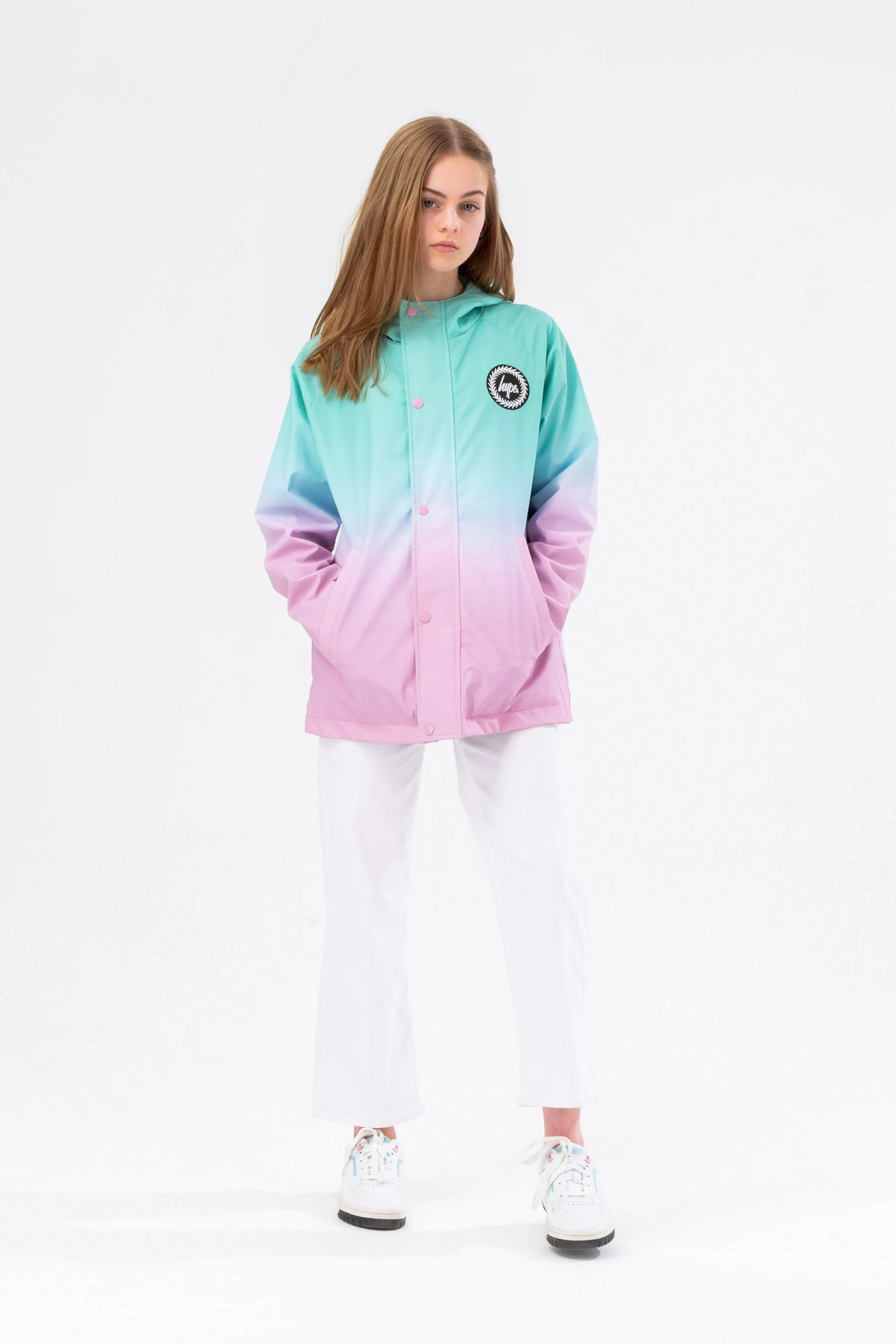 Hype Girls Mint Fade Raincoat Jacket