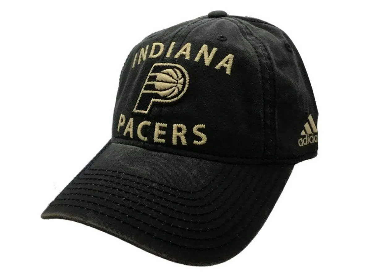 Indiana Pacers Adidas Faded Navy Relaxed Slouch Adj. Strapback Baseball Hat Cap