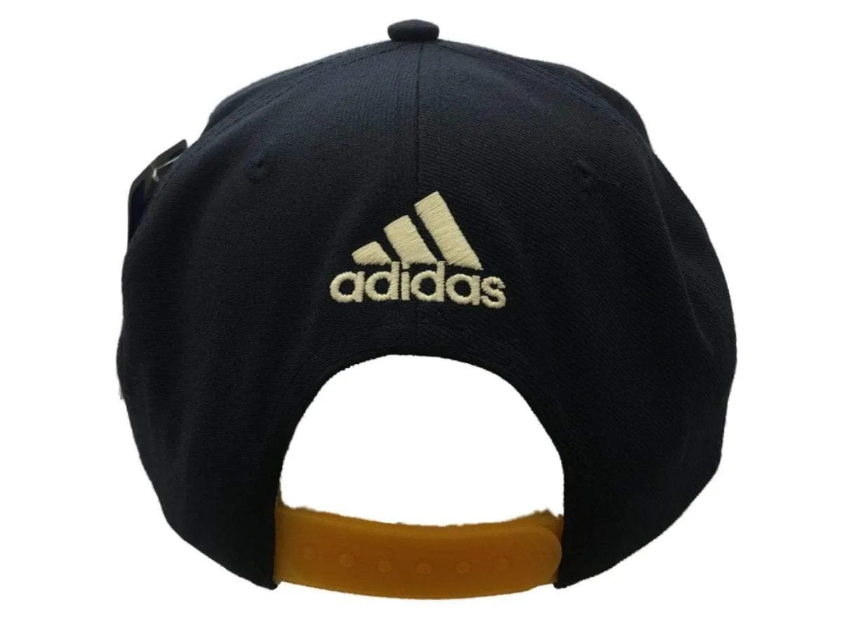 Indiana Pacers Adidas Navy and Yellow Adj. Structured Snapback Flat Bill Hat Cap