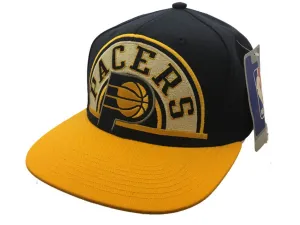 Indiana Pacers Adidas Navy and Yellow Adj. Structured Snapback Flat Bill Hat Cap