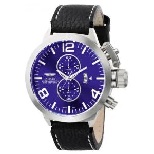 Invicta Men's Corduba Chronograph Stainless Steel Black Leather Watch 6603