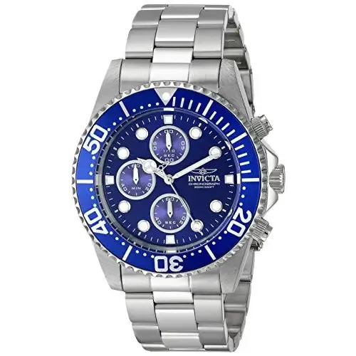 Invicta Men's Pro Diver Chronograph 200m Silver Tone Stainless Steel Watch 1769