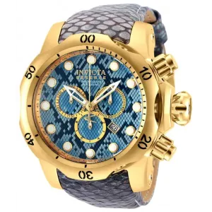 Invicta Men's Venom Chrono 1000m Snakeskin Pattern Blue Leather Watch 18302