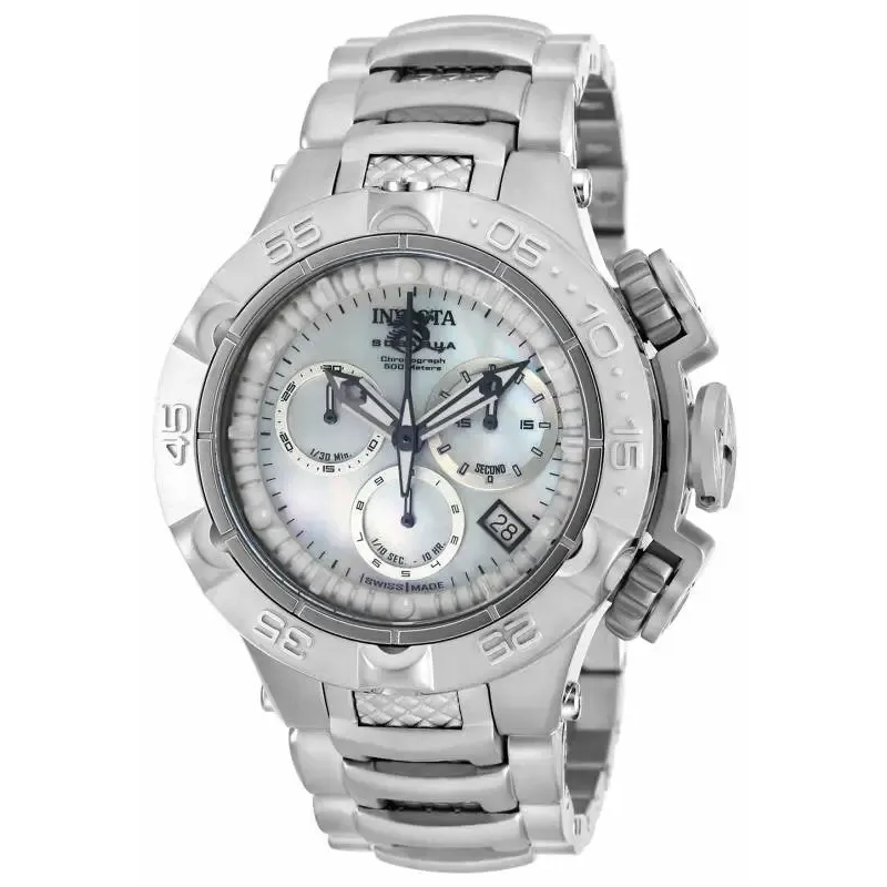 Invicta Women's Subaqua Chronograph 500m Silver Tone Stainless Steel Watch 17219