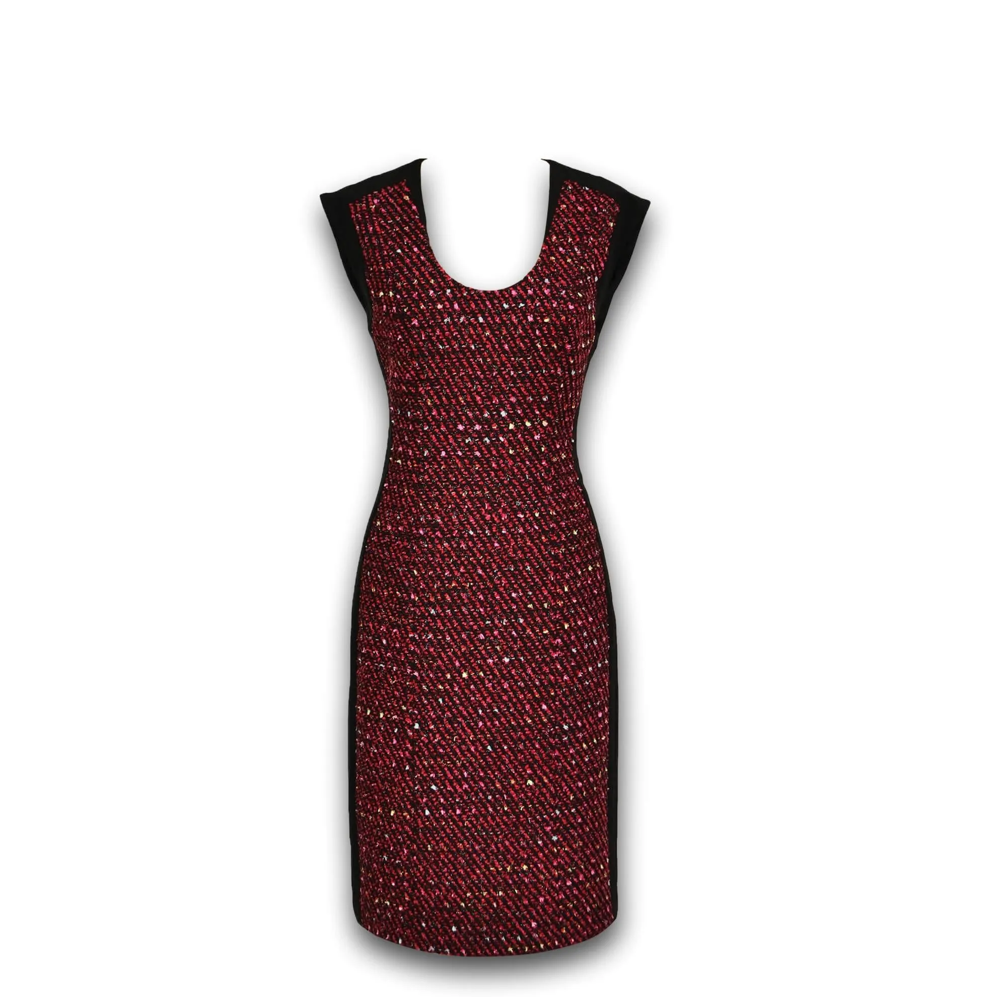 J. Peterman Women's Sleeveless Tweed Front Dress - Red