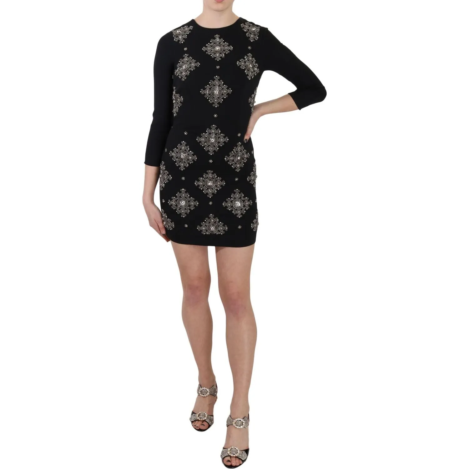 John Richmond Chic Sequined Mini Sheath Dress