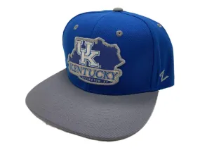 Kentucky Wildcats Zephyr Blue "UK Lexington, KY" Snapback Flat Bill Hat Cap