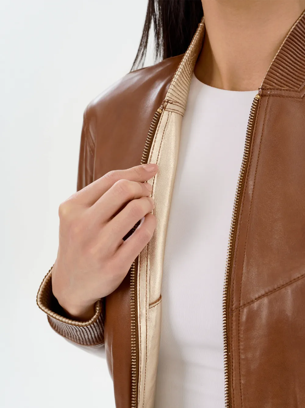 Kordella Reversible Leather Bomber Jacket