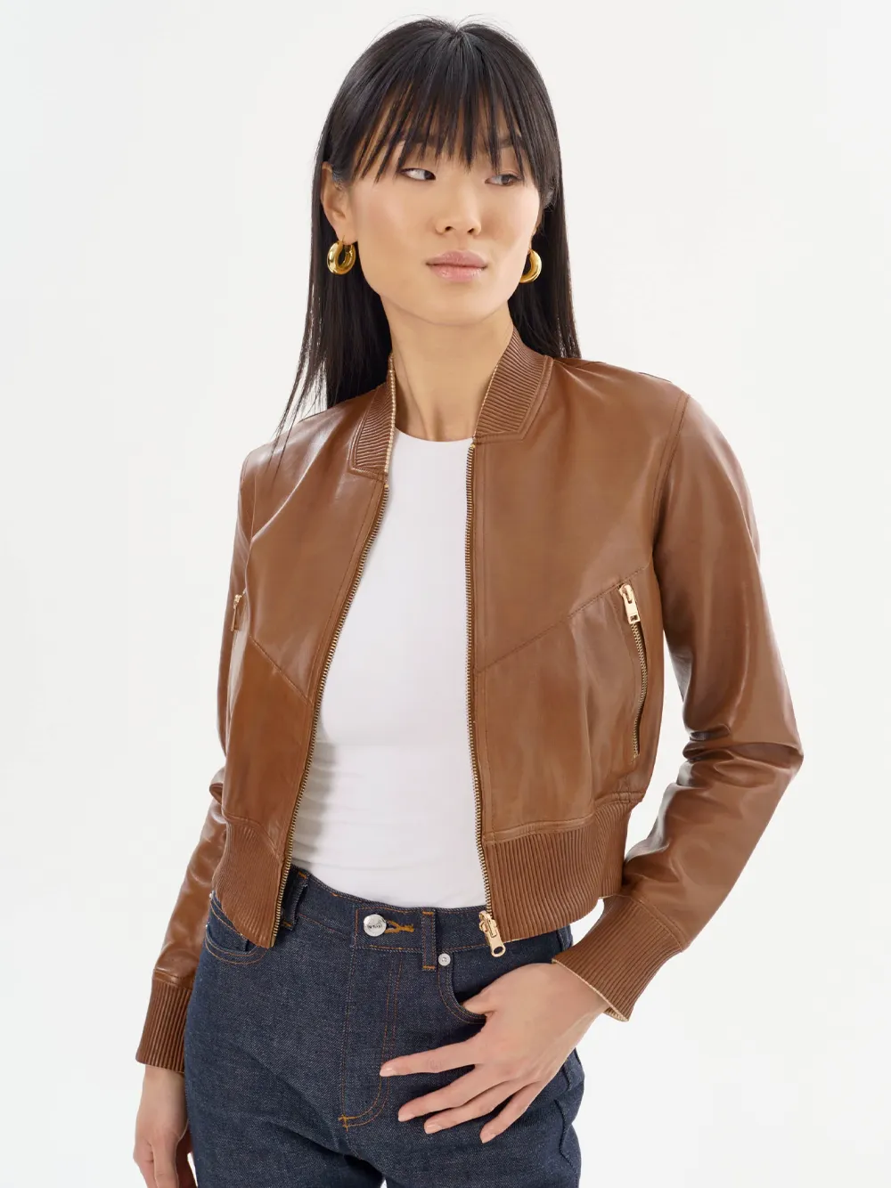 Kordella Reversible Leather Bomber Jacket