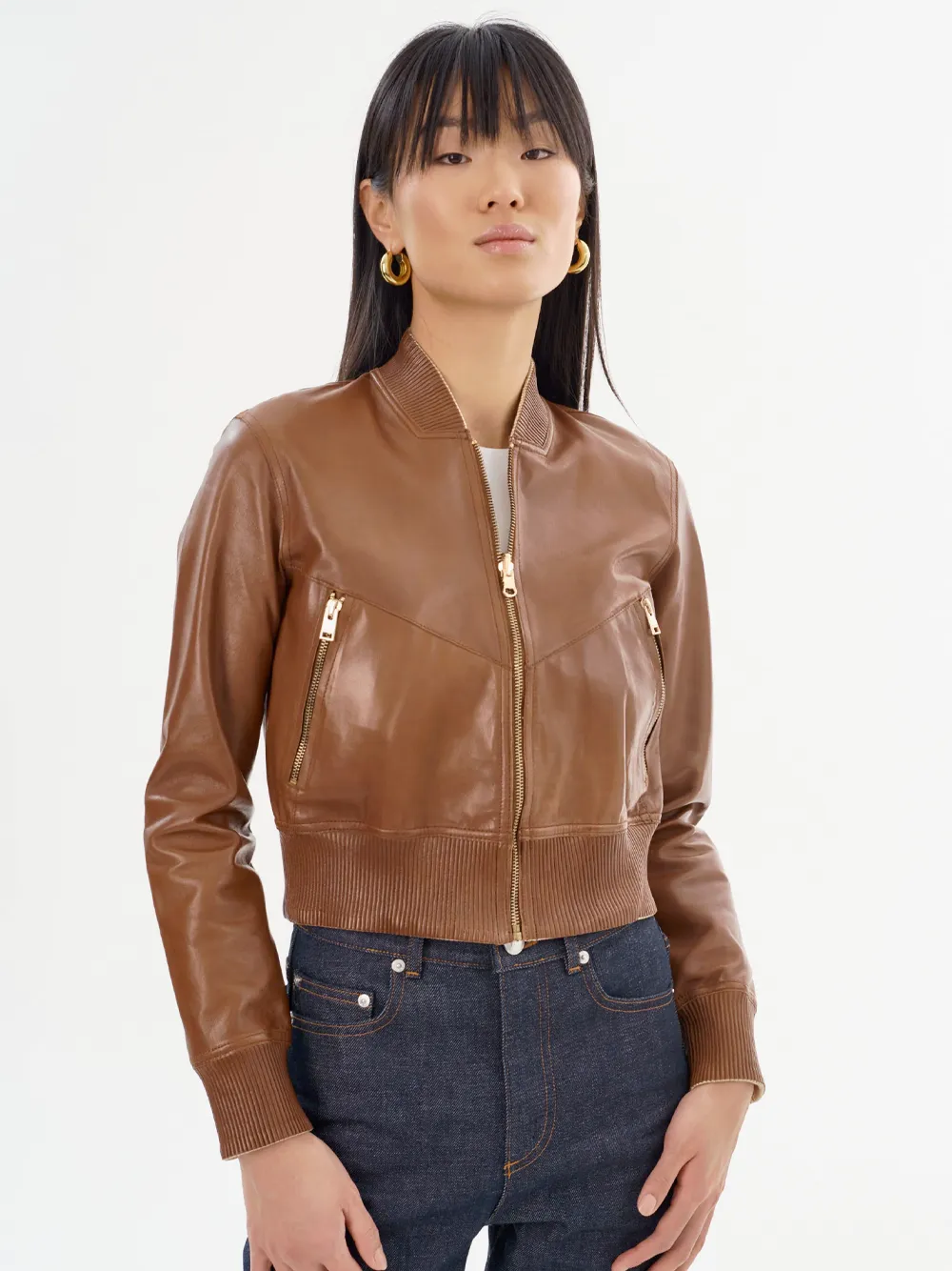 Kordella Reversible Leather Bomber Jacket