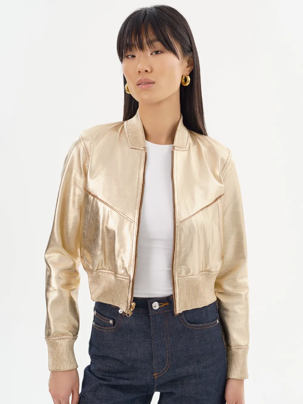 Kordella Reversible Leather Bomber Jacket