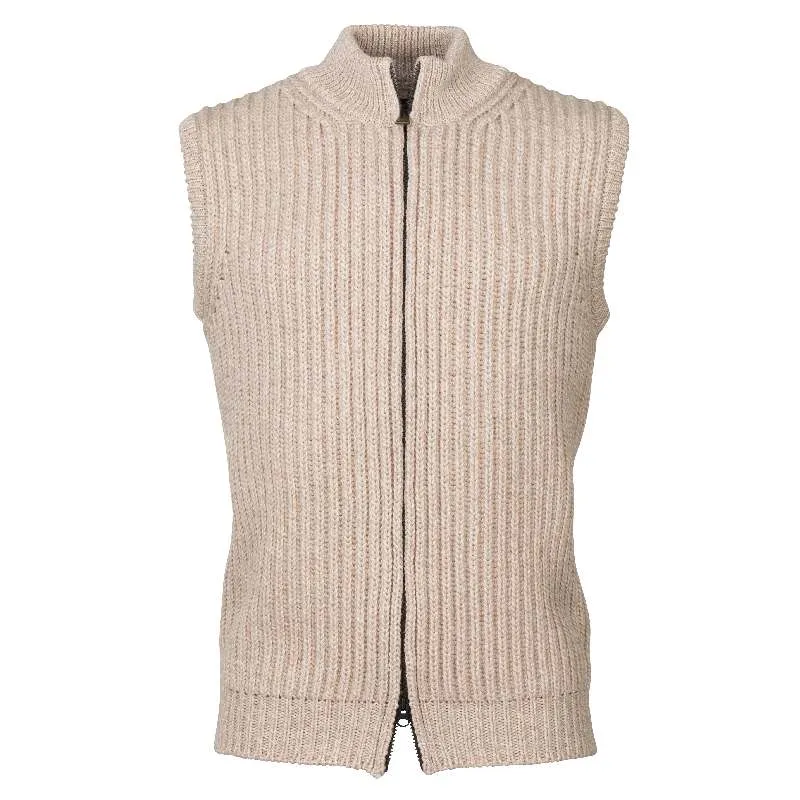 Laksen Dunbar Lambswool Mens Gilet - Sand