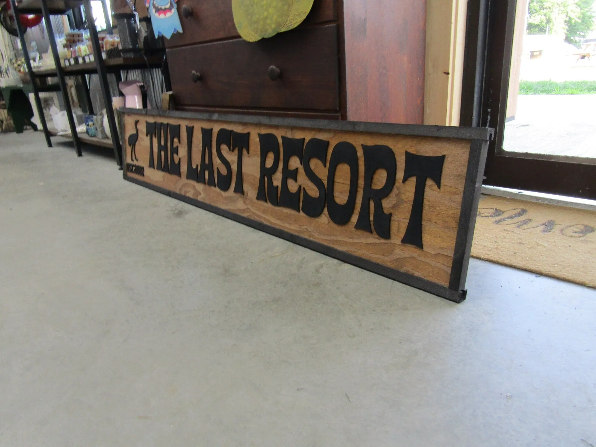 Large Custom Ranch Sign Resort Heron Over-sized Rustic Business Logo Wood Laser Cut Out 3D Extra Large Sign Studio Sign Commerical signage