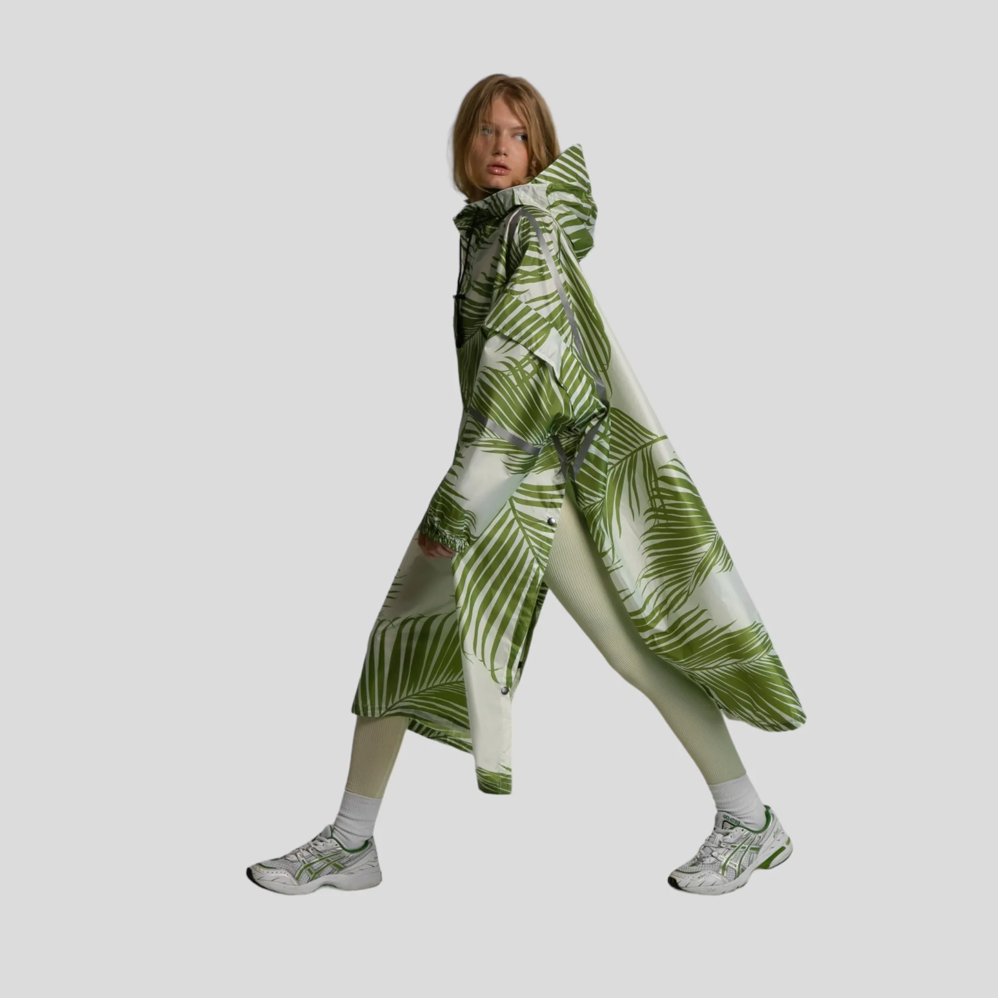 Leafy green raincoat