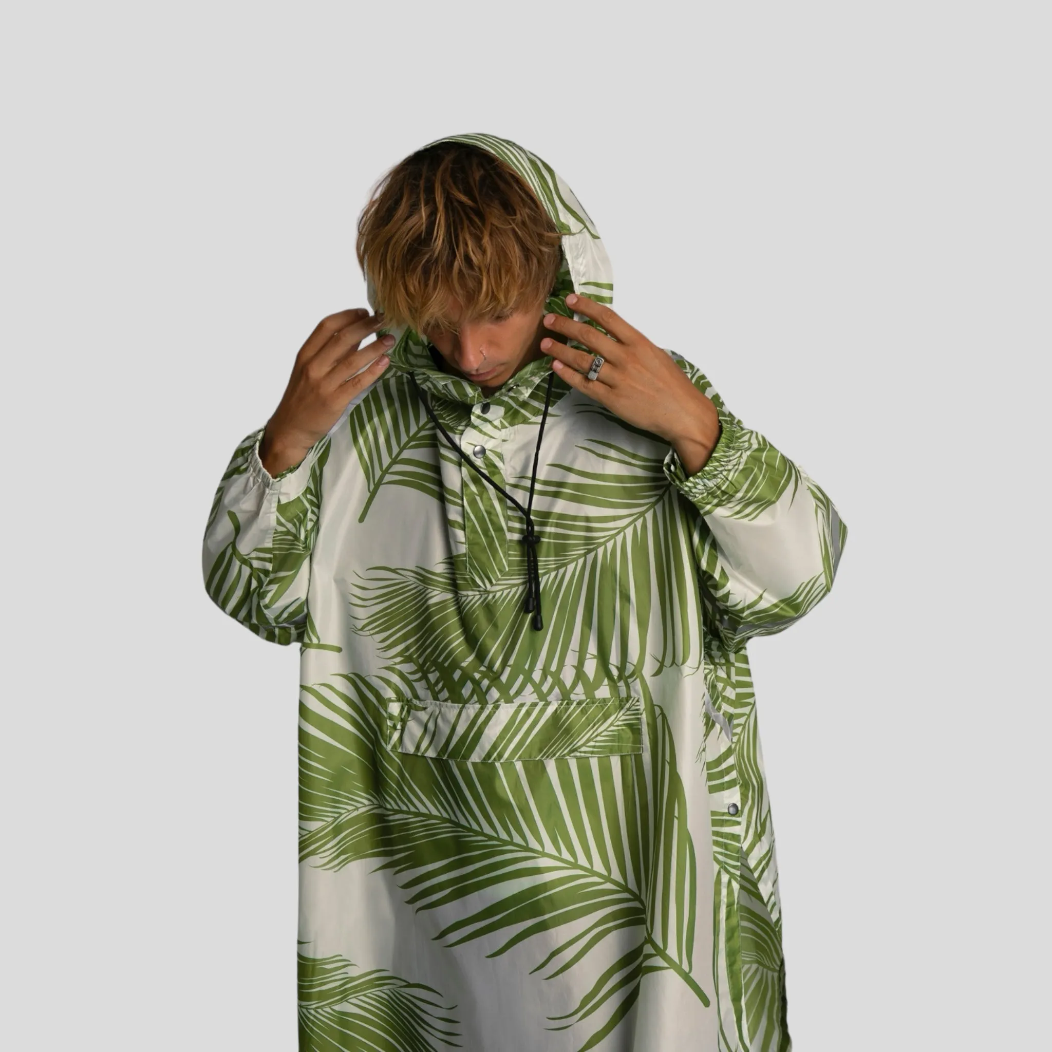 Leafy green raincoat