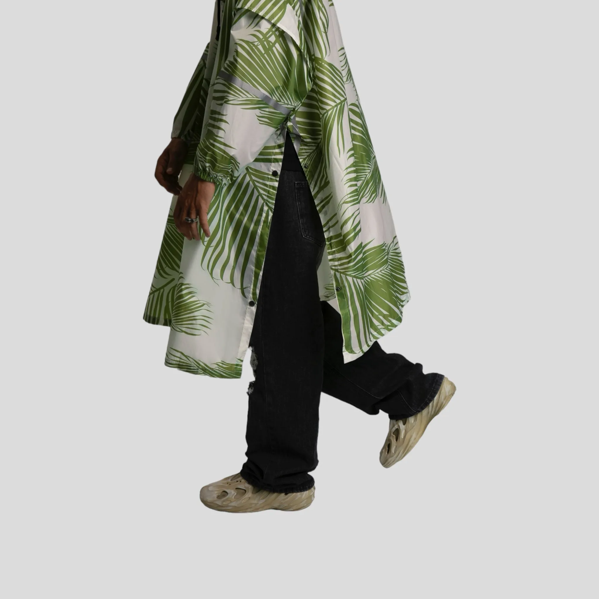 Leafy green raincoat