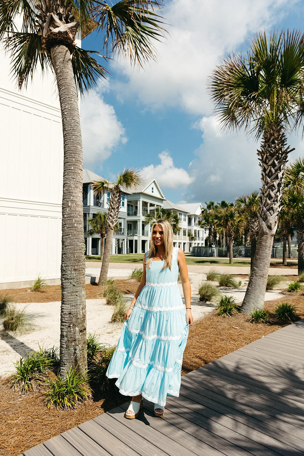 Leap Of Faith Midi Dress - Sky Blue