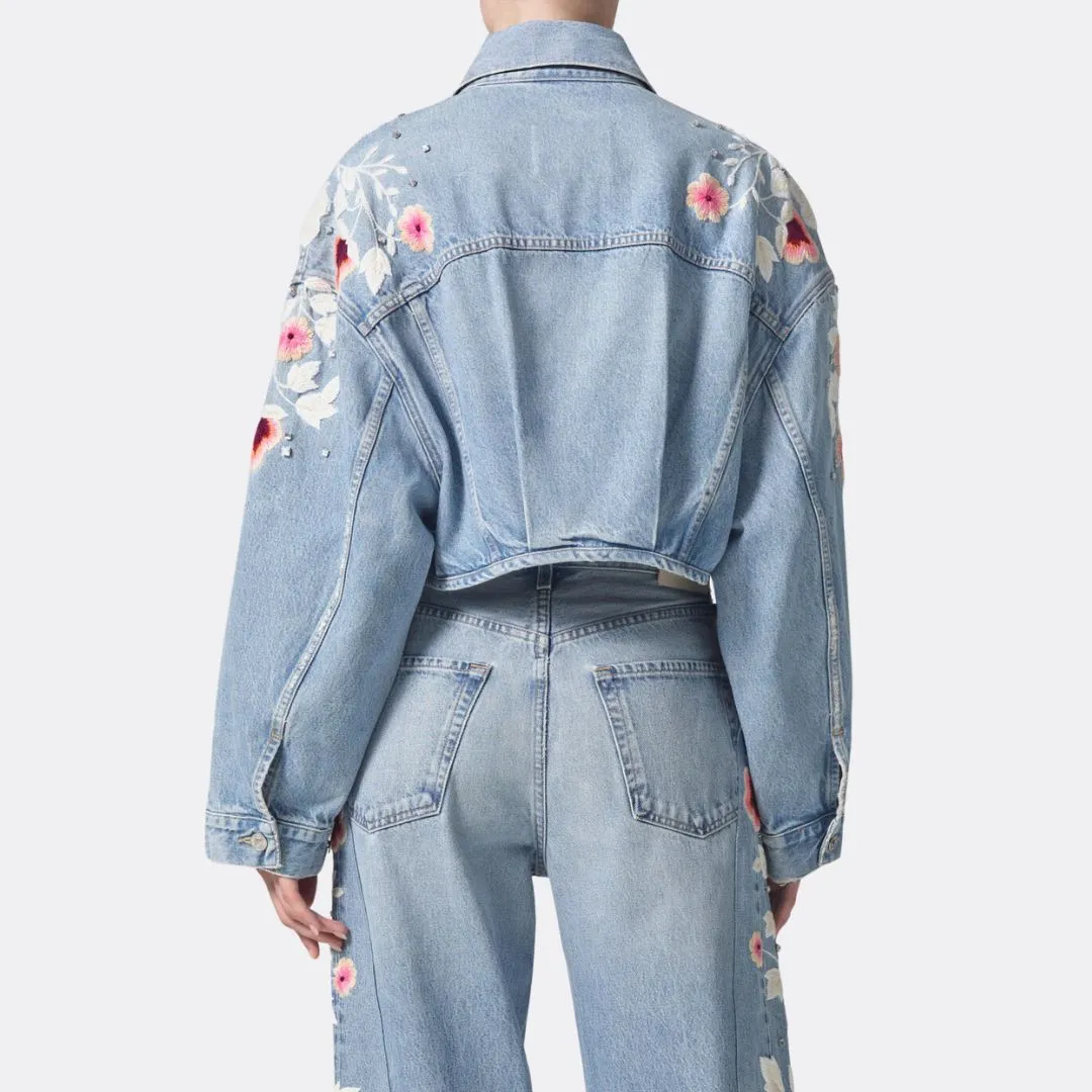 Lena Embroidered Cropped Jacket (Tulip)