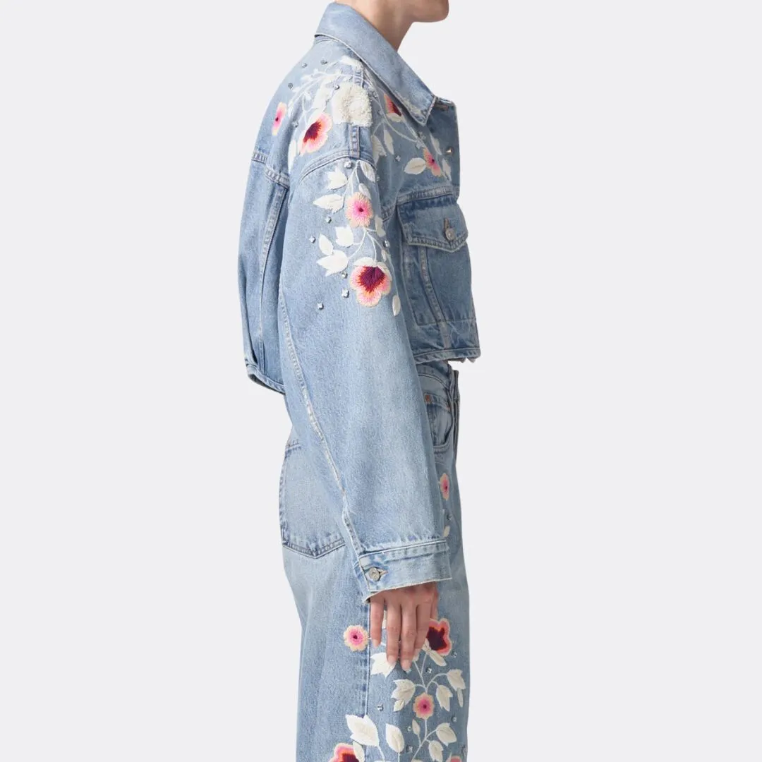 Lena Embroidered Cropped Jacket (Tulip)